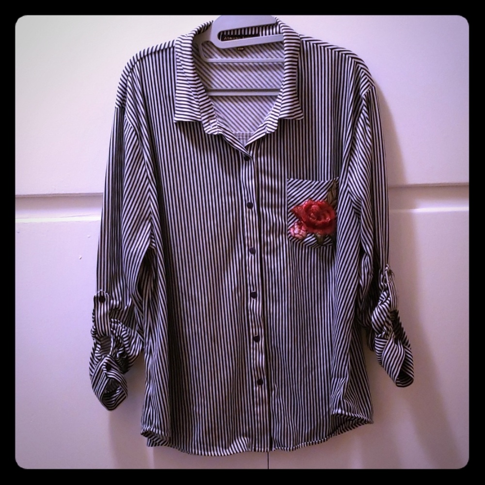 Black & White Cotton Button Down